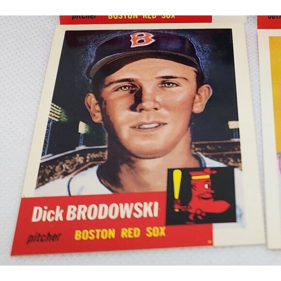 Boston Red Sox 1953 Topps Vintage Reprint Baseball Cards 4 Card Bundle Mint - Picture 4 of 10